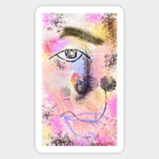 The Face Abstract Art Grafititee Design Sticker